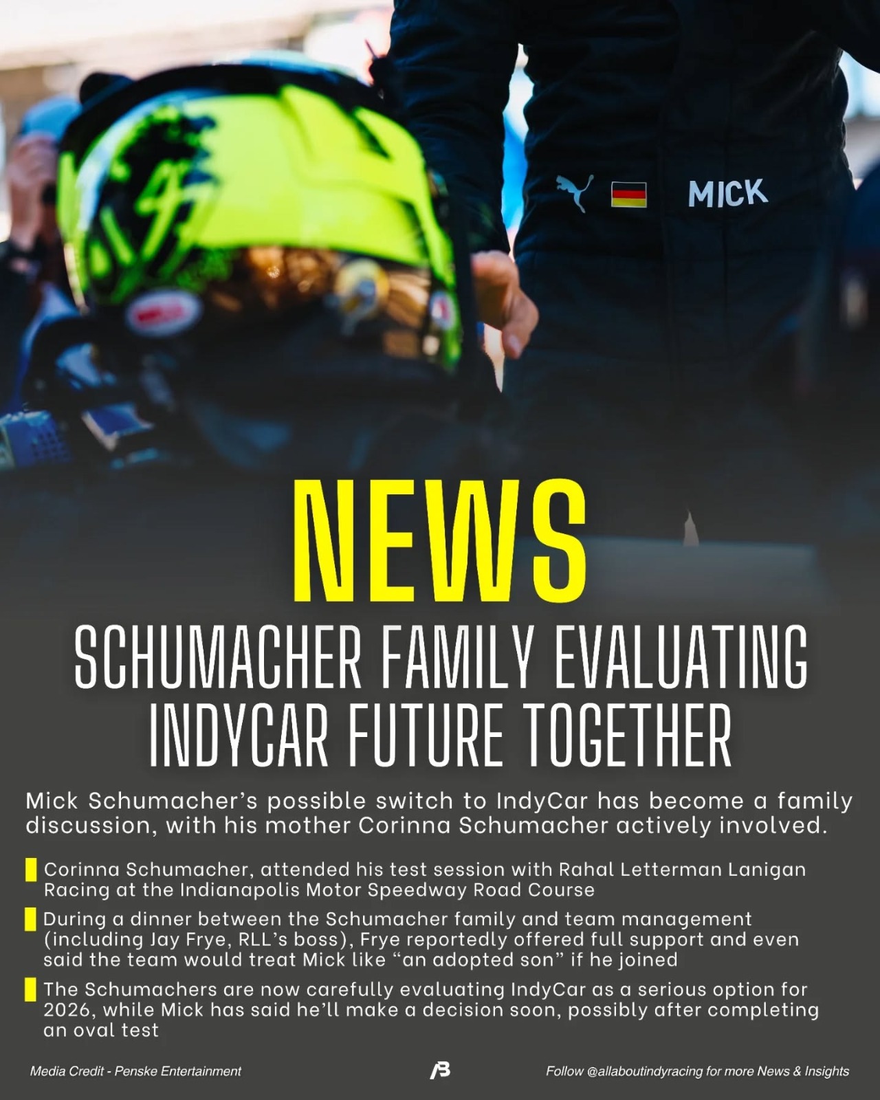 Família Schumacher avalia futuro na IndyCar juntos